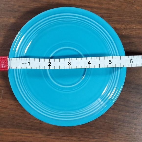 Homer Laughlin China‎ Co. Fiesta 4 Peacock Blue Saucers - Picture 11 of 11